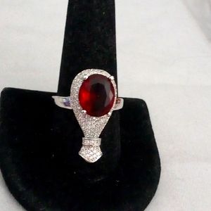 Egyptian red lab sapphire cocktail ring Size 10 🌹